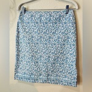 90’s Rare! Blue Floral Midi Skirt by Tangents. Size 5/6